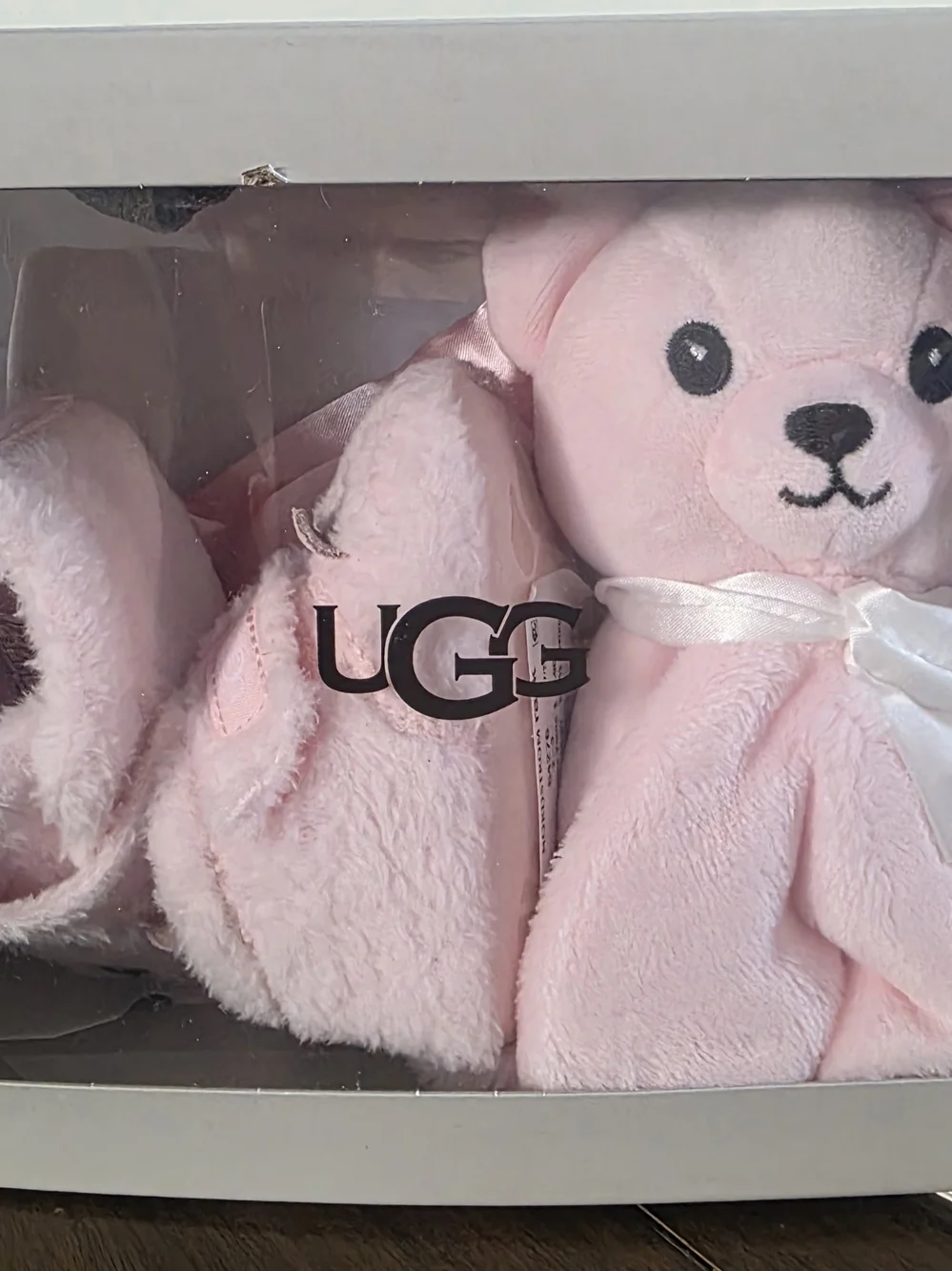 UGG Pink Baby Bear Stuffie Gift Box
